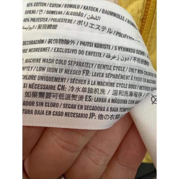 Hollister Colorblock Windbreaker Womens Size Large Yellow Blue W/ Hood Pockets - Picture 8 of 9